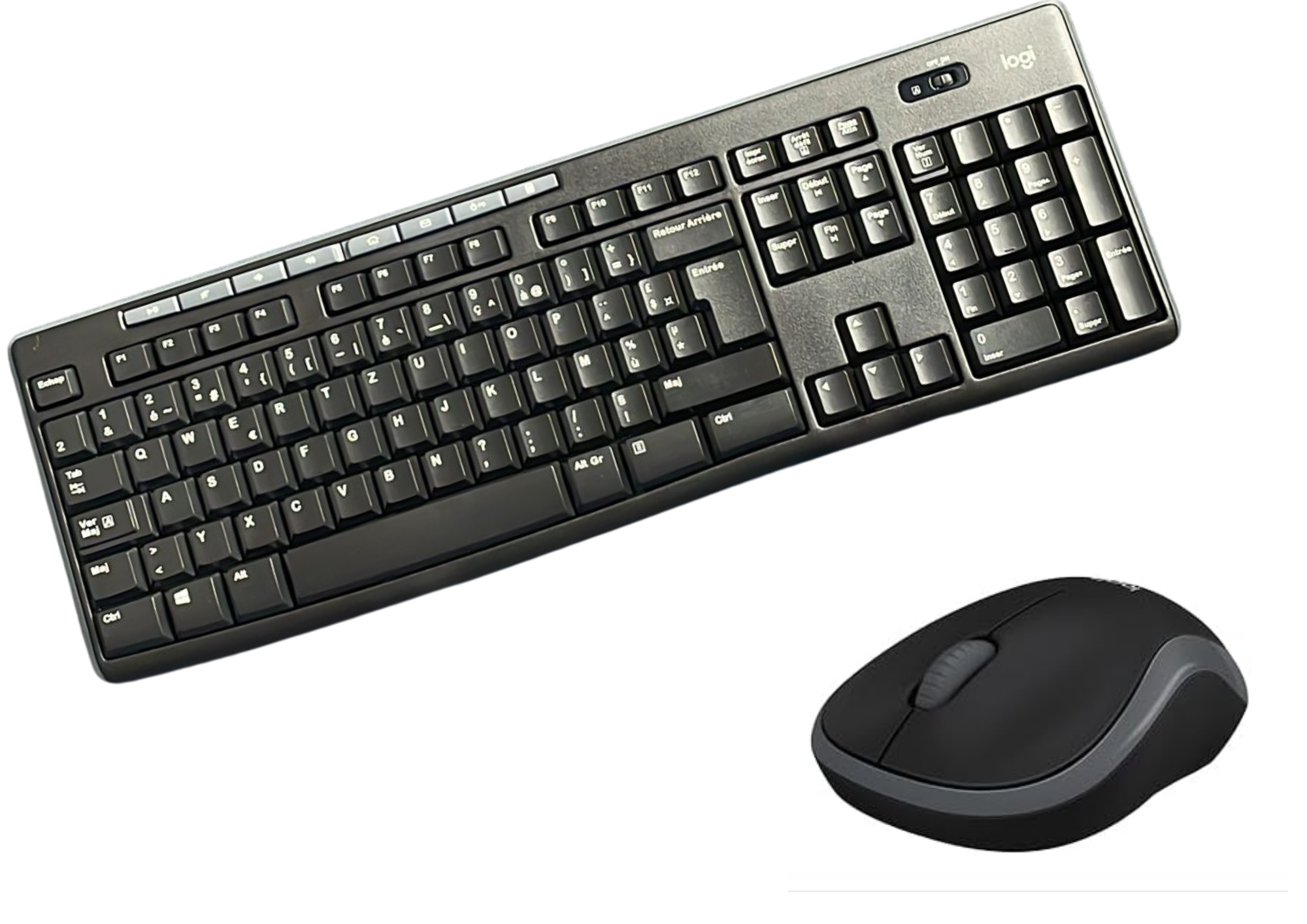 Logitech MK270 Kabelloses Tastatur-Maus-Set – 2,4GHz Funkverbindung | AZERTY Französisch, Schwarz, ergonomisch & spritzwassergeschützt