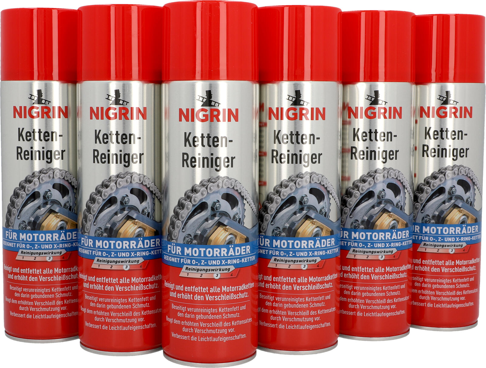 Chain Cleaner Motorcycle NIGRIN 73889 Chain Spray Cleaner 6x 500ml
