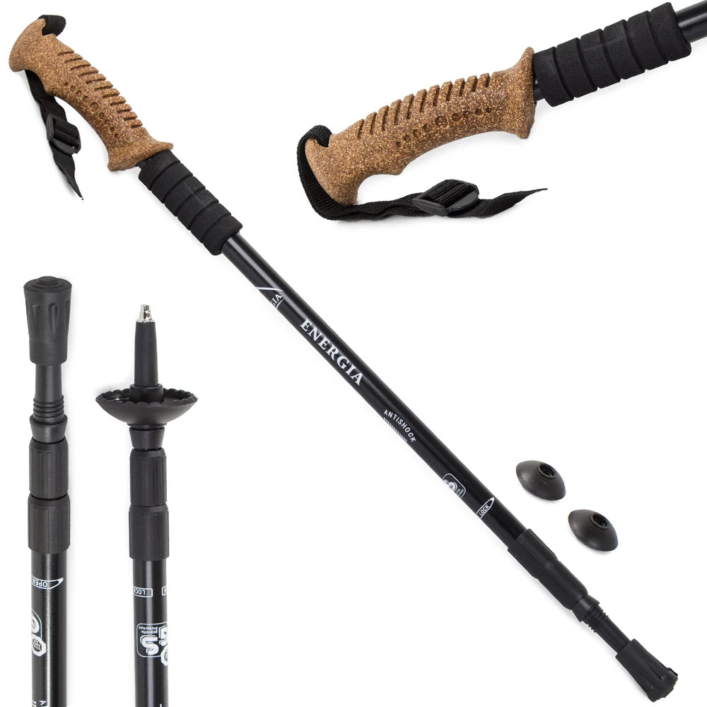 Teleskop Nordic Walking Stock Wanderstock Antischock 64-135 cm Alu Kork Griff
🏞️💪
