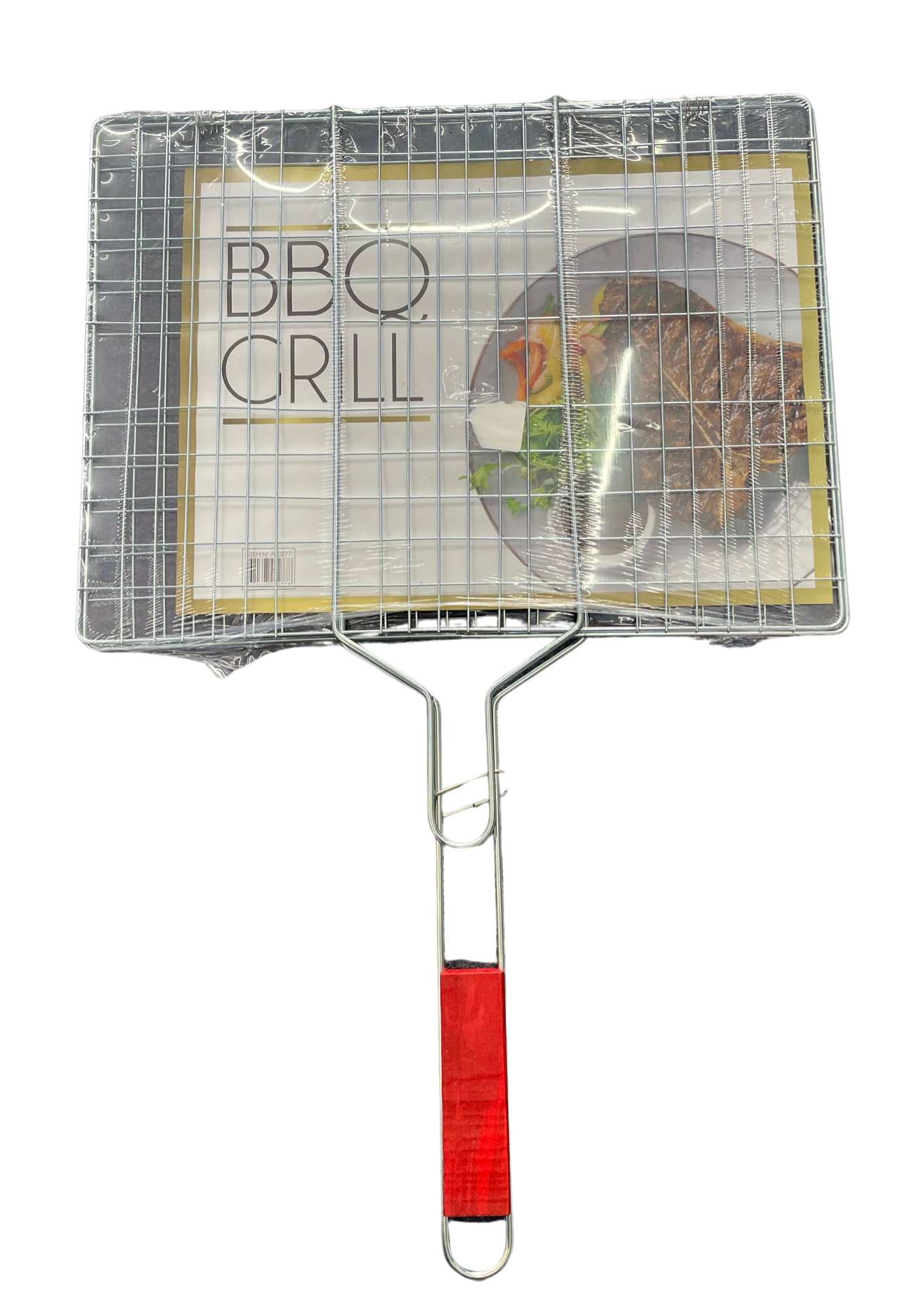 Grillguthalter aus Edelstahl 34x24cm – BBQ Hamburger Grillkorb mit Griff & Verschluss