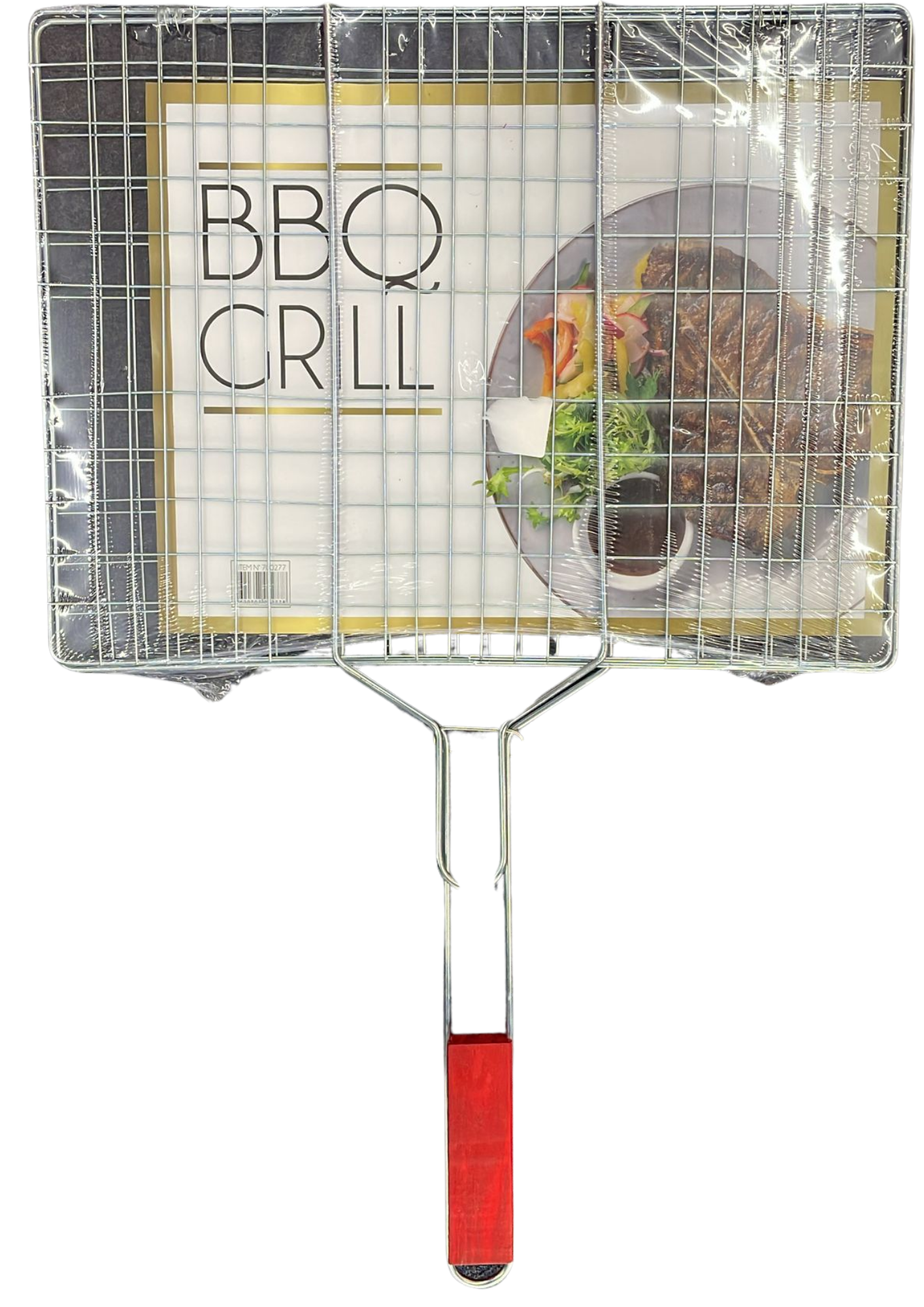 Grillguthalter aus Edelstahl 34x24cm – BBQ Hamburger Grillkorb mit Griff & Verschluss