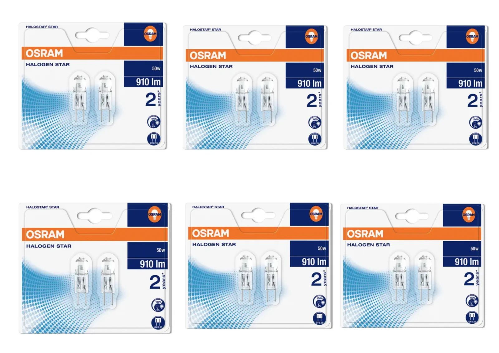 Osram Halogenlampe GY6.35 50W 12V Warmweiß Dimmbar Halogen Stiftsockellampe