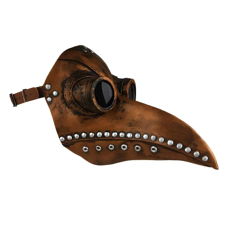 Pestdoktor Maske Braun aus Latex – Schnabelmaske für Halloween, Steampunk, Cosplay, Kostüm & Horror Party