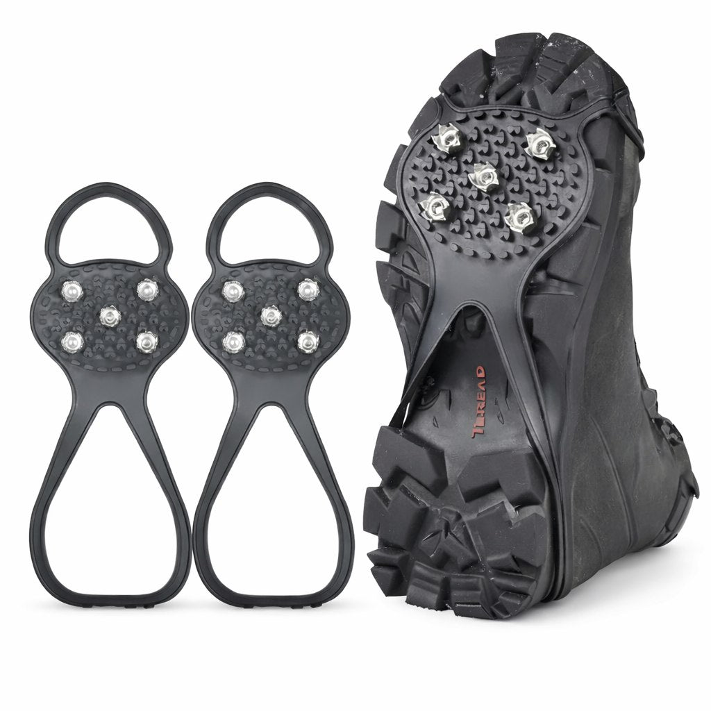 Anti-Rutsch Schuhüberzüge mit 5 Stahlzähnen – Winter Eiskrallen Größe 35–40