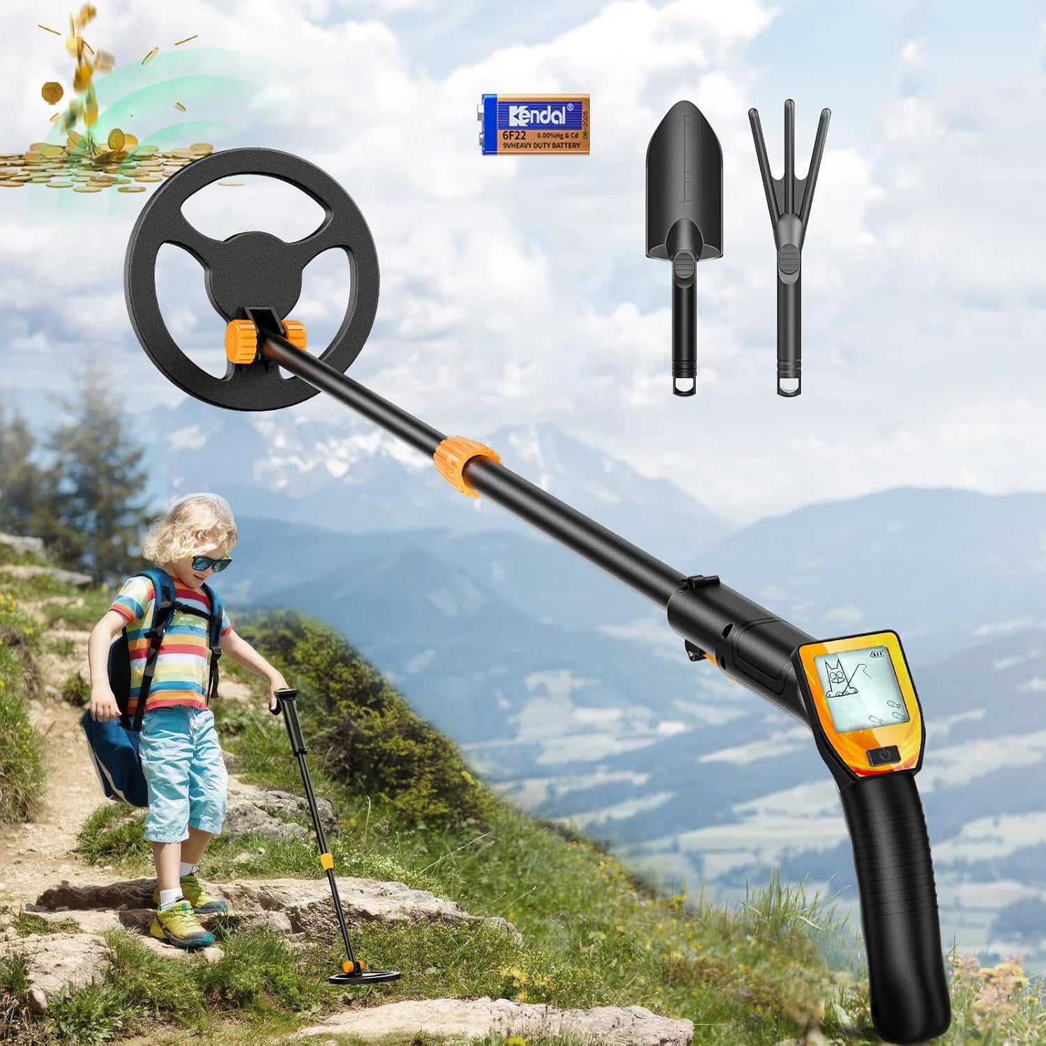Profi Metalldetektor Set Kinder Wasserdicht LCD Schatzsuche mit Zubehör