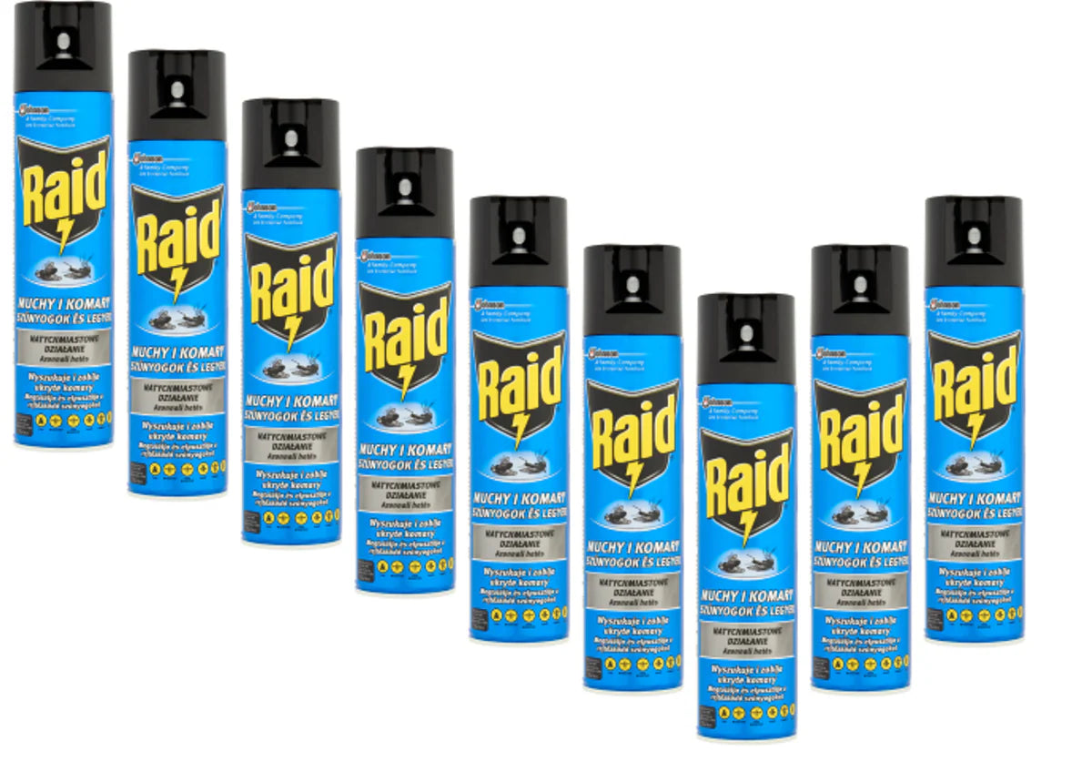 5 x Raid Insektenspray 400ml gegen Fliegen & Mücken – Sofortwirkung