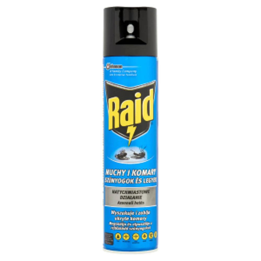 5 x Raid Insektenspray 400ml gegen Fliegen & Mücken – Sofortwirkung