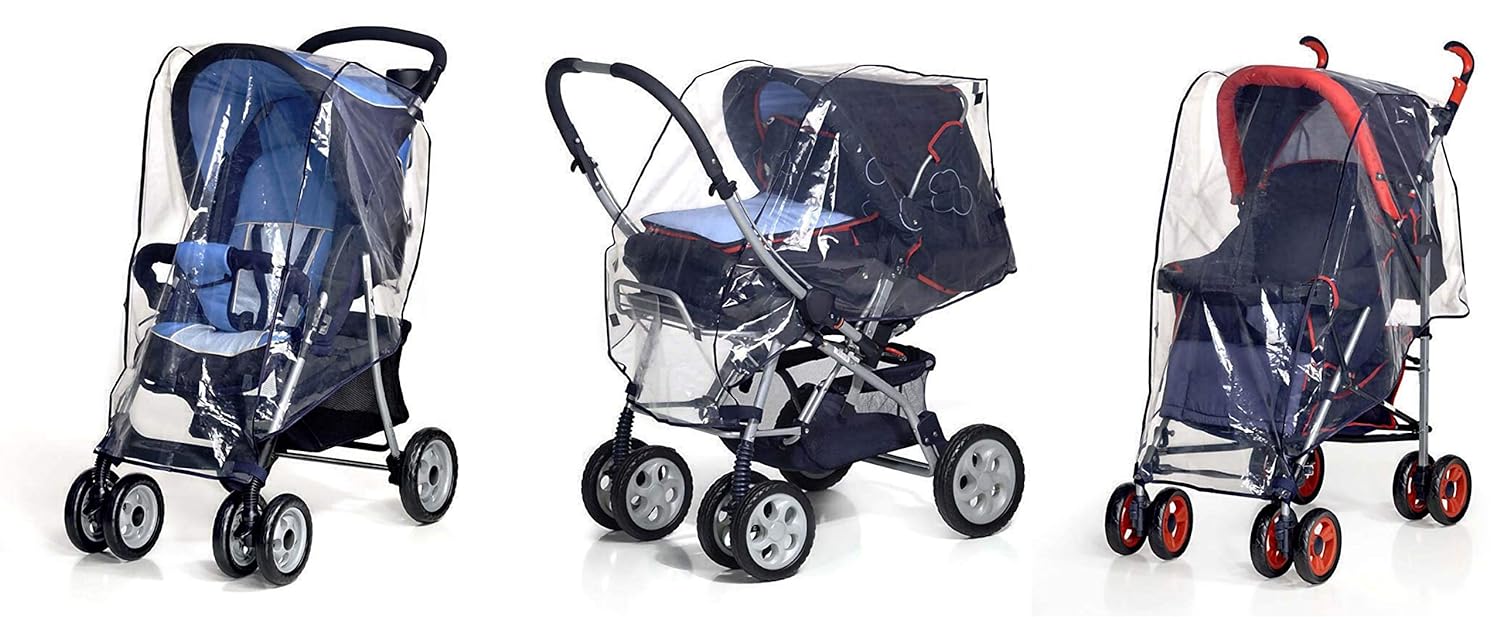 Reer RainCover Classic+ Universal-Regenschutz für Kinderwagen & Sportwagen mit Reißverschluss