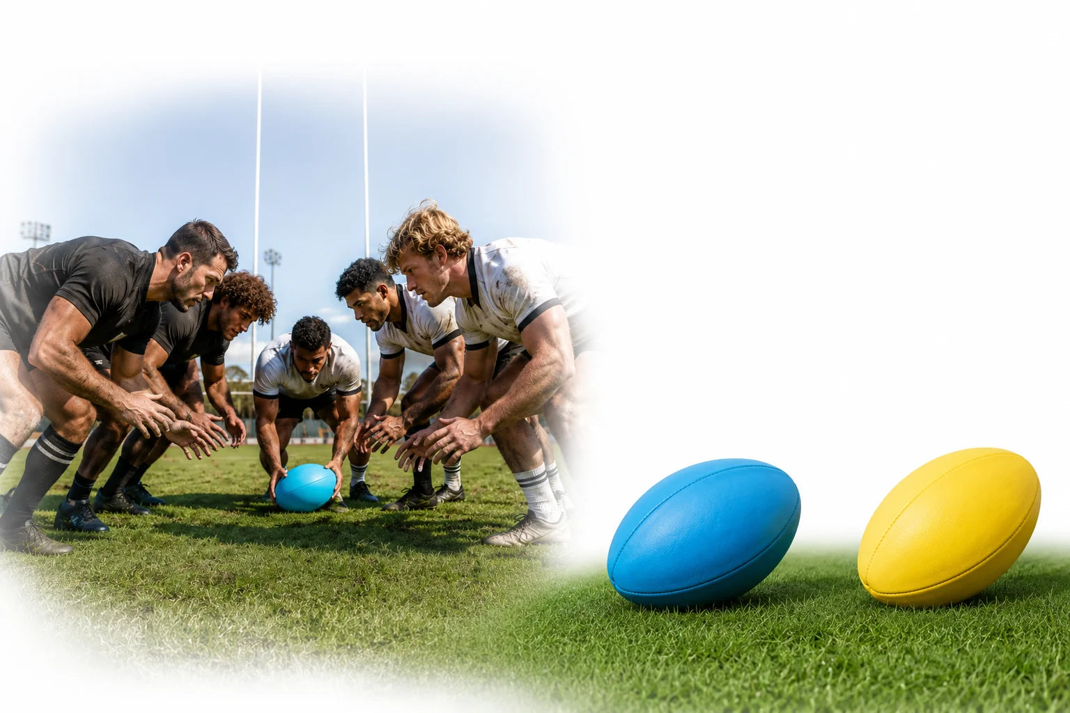 Rugbyball Größe 5 Rugby Ball PVC Trainingsball Blau Gelb Sportball 380g