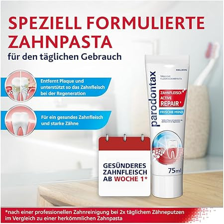 Parodontax Active Gum Repair* Zahnpasta mit Fluorid, 1x75ml, Zahncreme für gesün