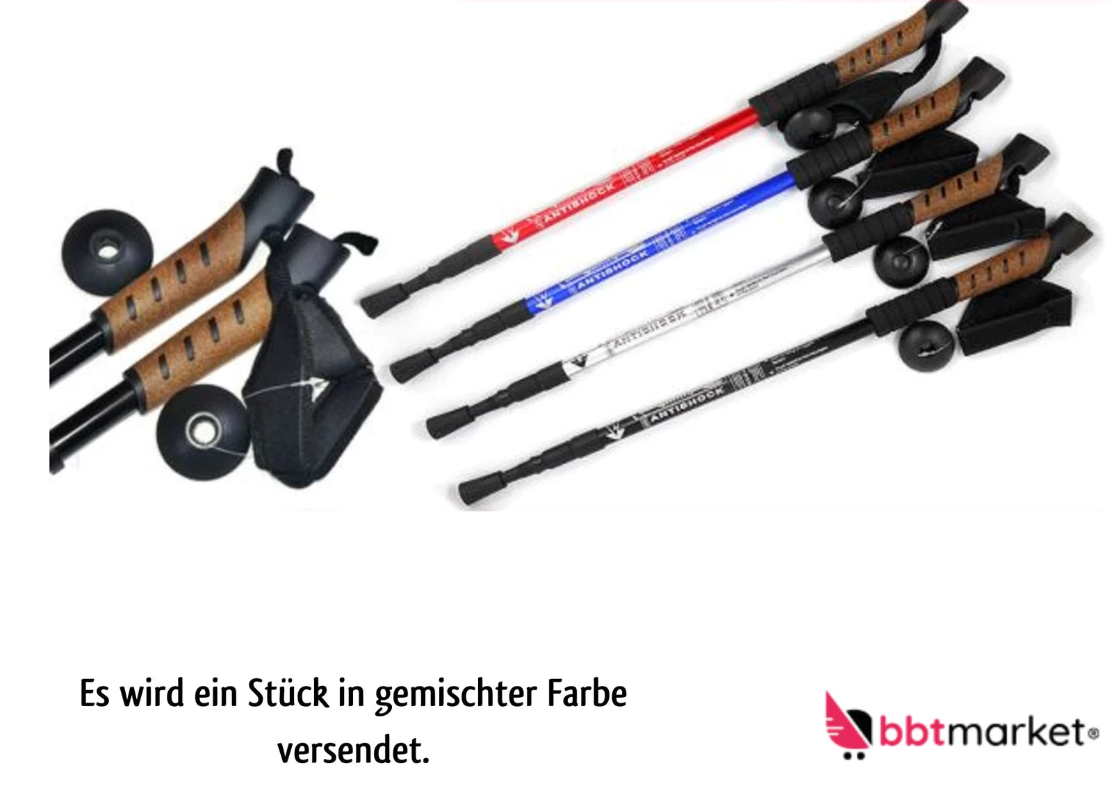 🏞️💪Teleskop Nordic Walking Stöcke Wanderstöcke Antischock 64-135 cm Alu Kork