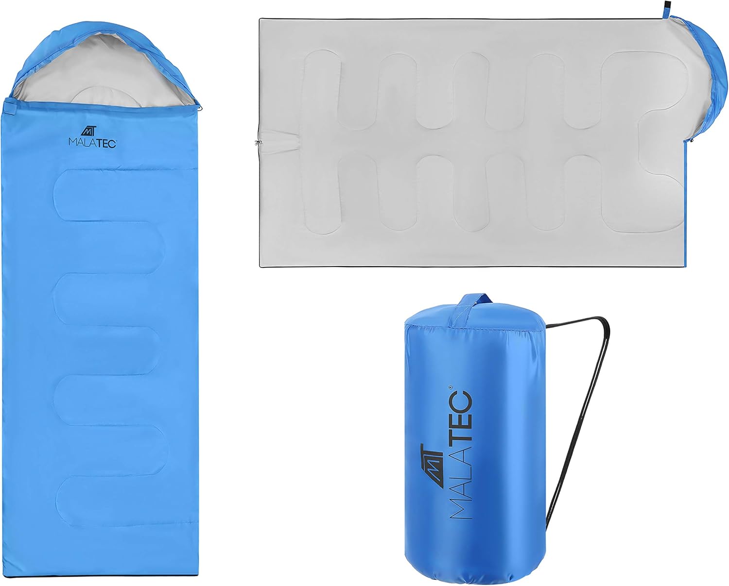 2in1 Schlafsack mit Kapuze 200×75 cm – Mumienschlafsack & Decke für Camping