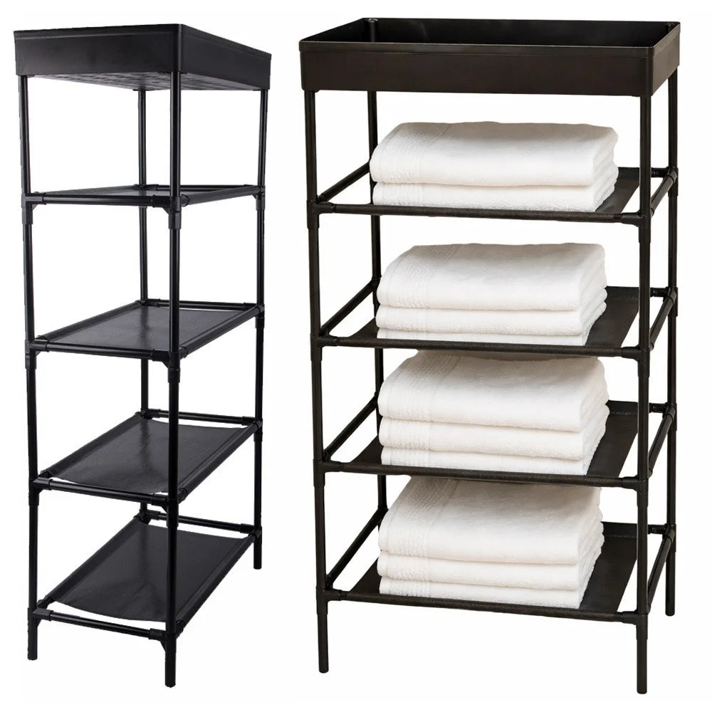 Schuhregal 5 Ablagen Schwarz Schuhständer Schuhablage Regal Organizer