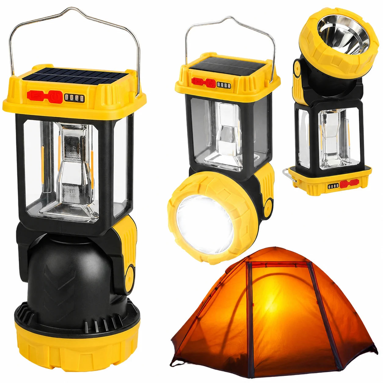 LED solar camping lamp USB tent light outdoor lamp emergency light with solar panel