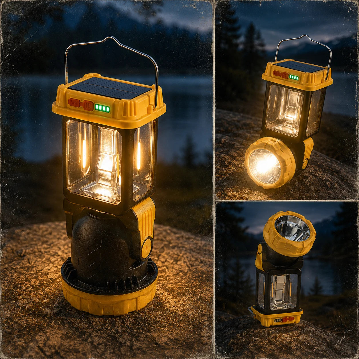 LED solar camping lamp USB tent light outdoor lamp emergency light with solar panel