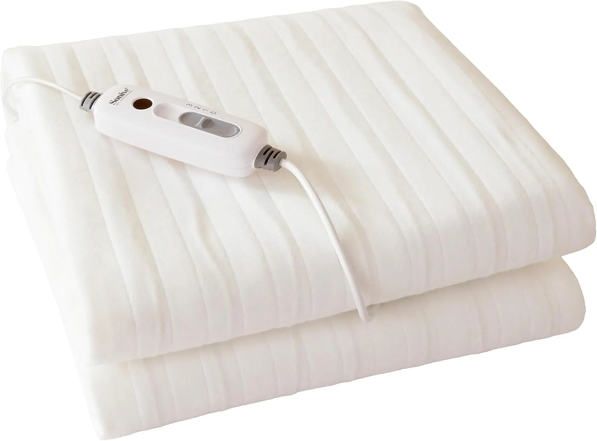 Heizdecke 150 x 80 cm – elektrisches Wärmeunterbett mit 3 Heizstufen, Abschaltautomatik & waschbarer Ausführung