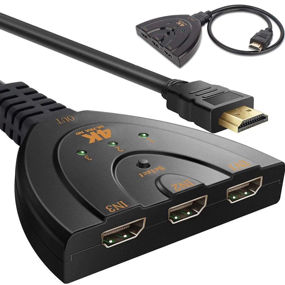 HDMI Splitter Distributor 1 in 3 out Adapter PC TV Console 4K Full HD Female Plug