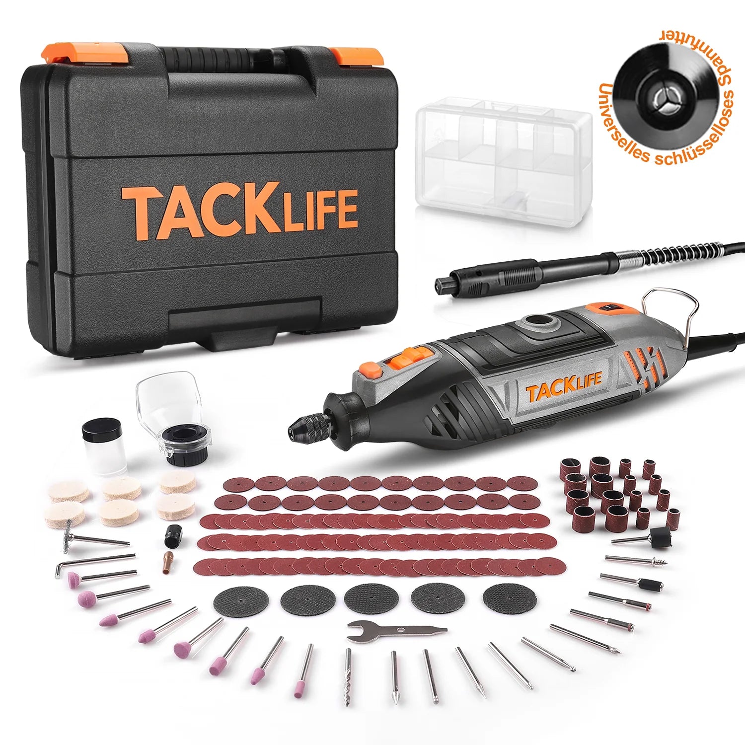 TACKLIFE Drehwerkzeug Rotationswerkzeug 135 W 35000 U/min 150-Zubehör