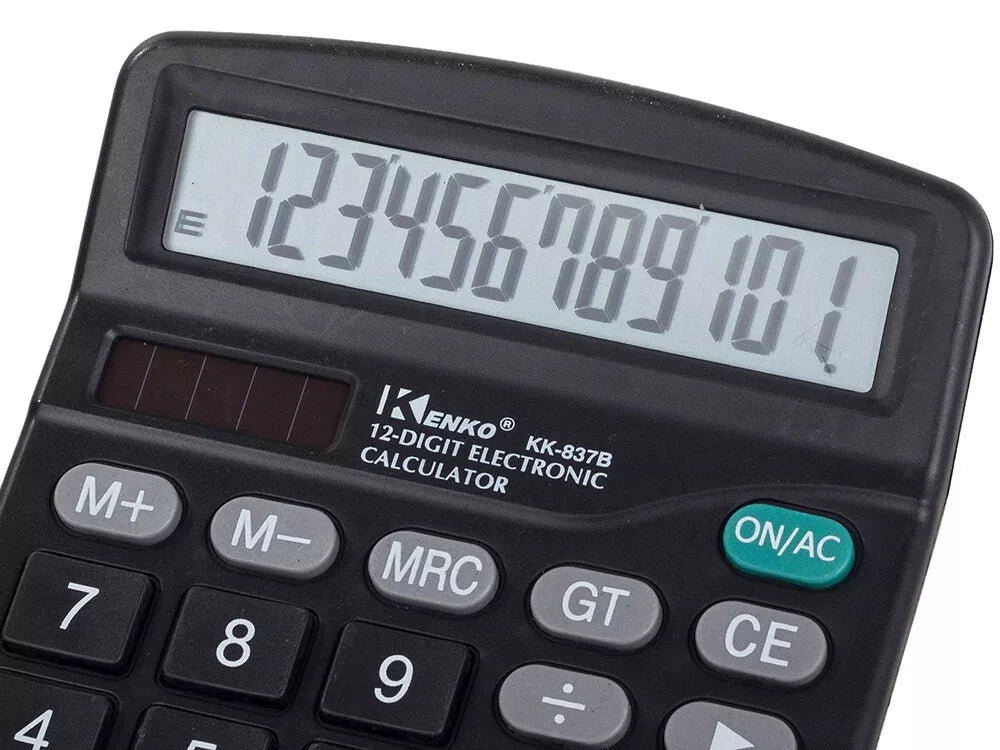 Großer Solar-Tischrechner mit 12-stelligem Display – Bürorechner mit Batterie BBT3233