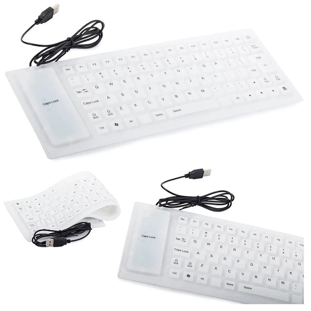 Flexible Silikon Tastatur USB – Wasserfeste faltbare Soft Touch Tastatur