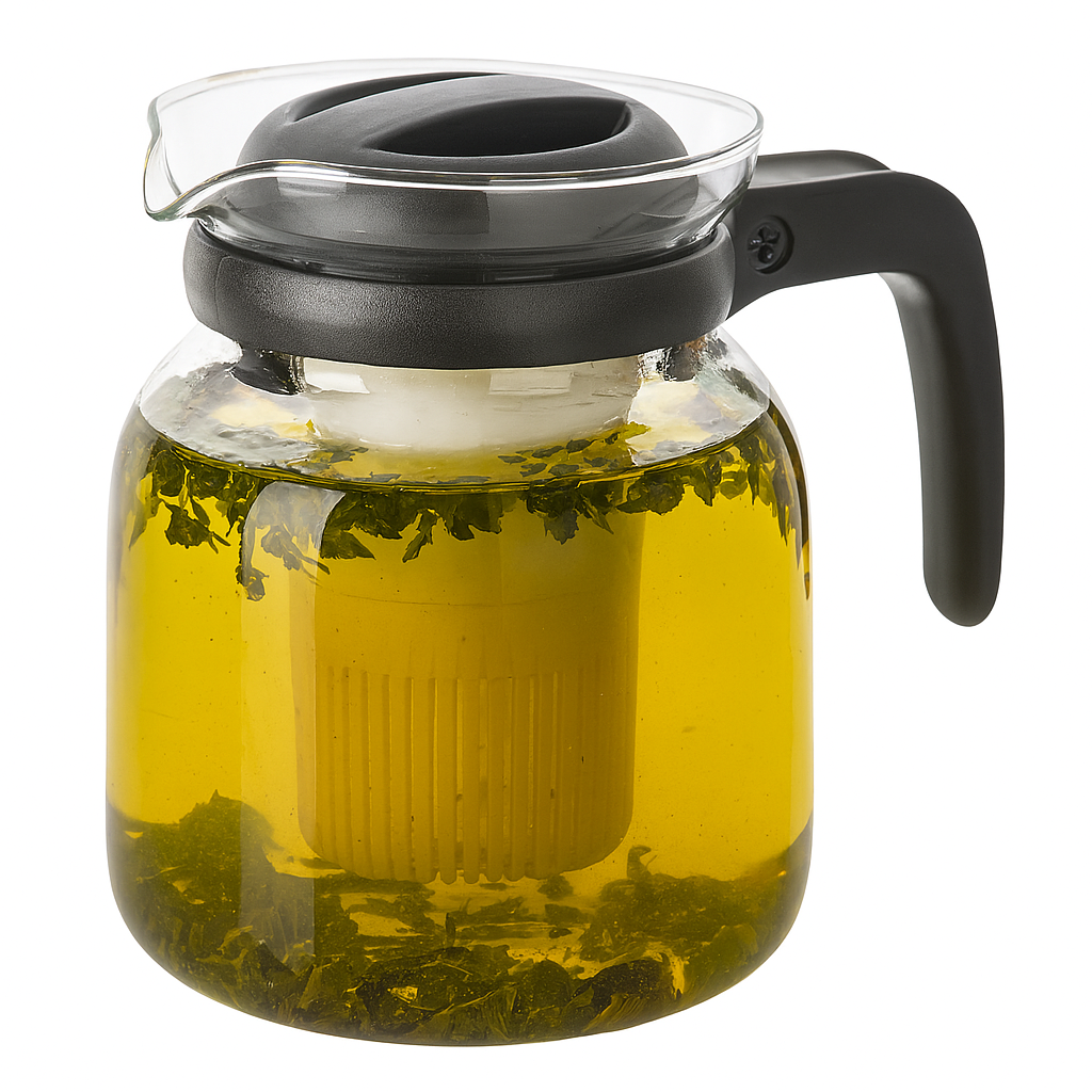 Glaskanne 1,2 Liter mit Filtereinsatz für Tee & Kaffee – Hitzebeständig & BPA-frei