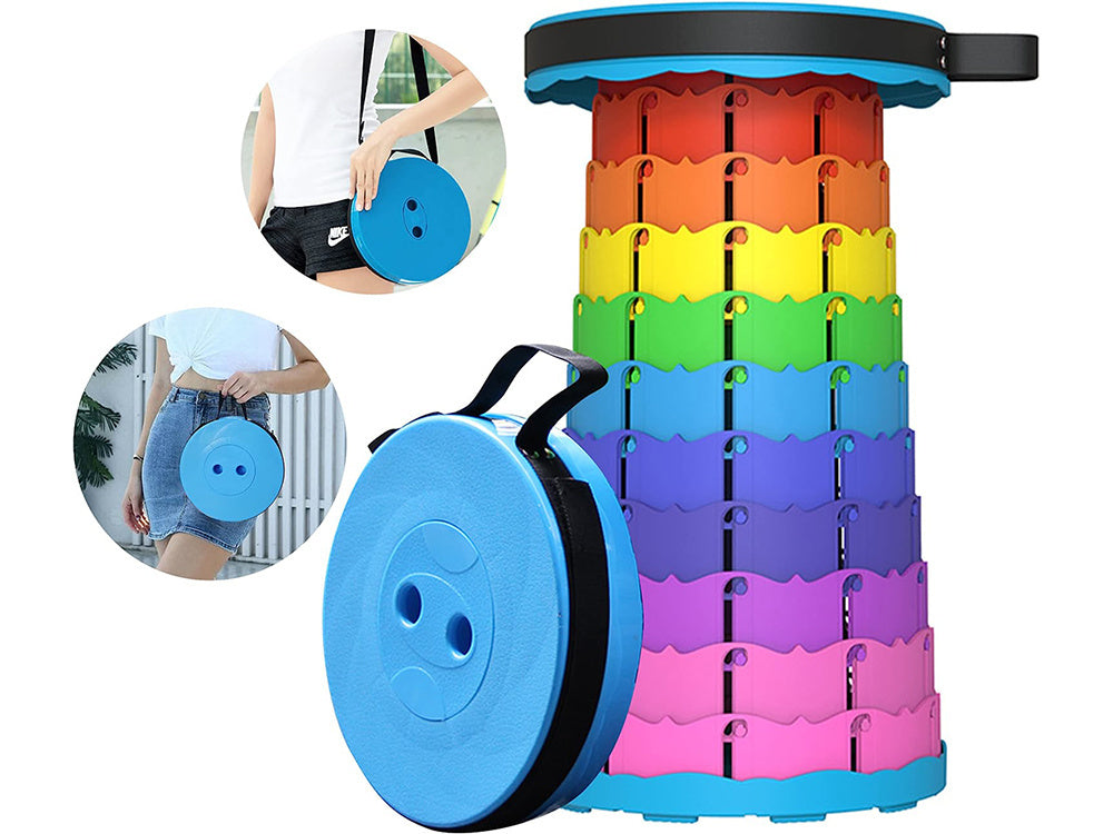 Tragbarer Klappstuhl Klapphocker Verstellbarer Höhenverstellbar Hocker Teleskop