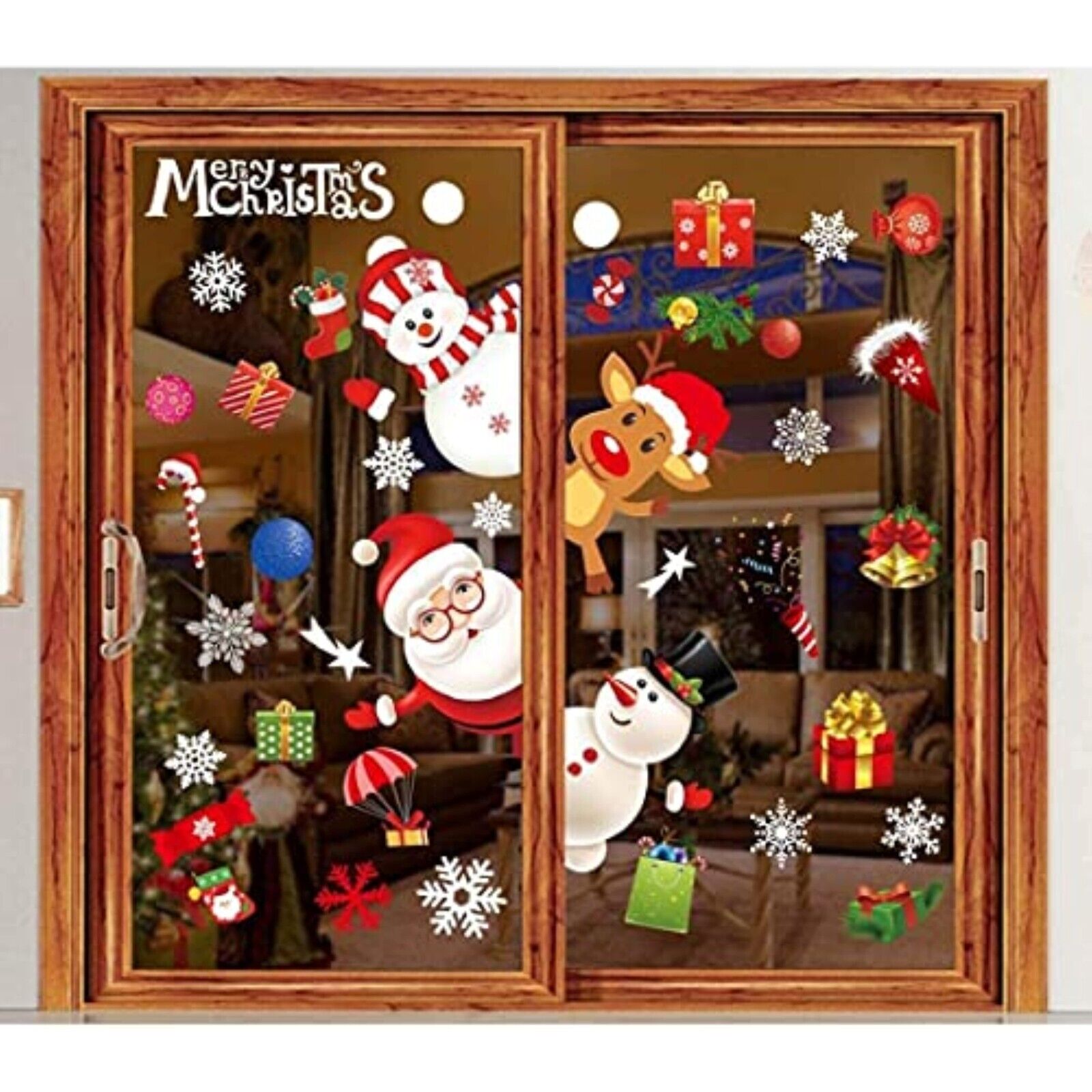 154 Stück Weihnachten Schneeflocken Fensterbilder – Selbsthaftende Fenstersticker, 8 Bögen, Weiß, Statische Haftung