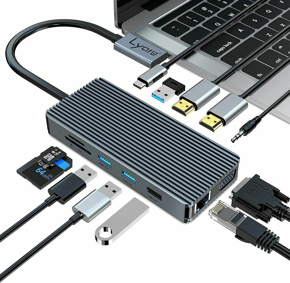 Docking station for MacBook Pro Air, lyare USB C docking station dual monitor