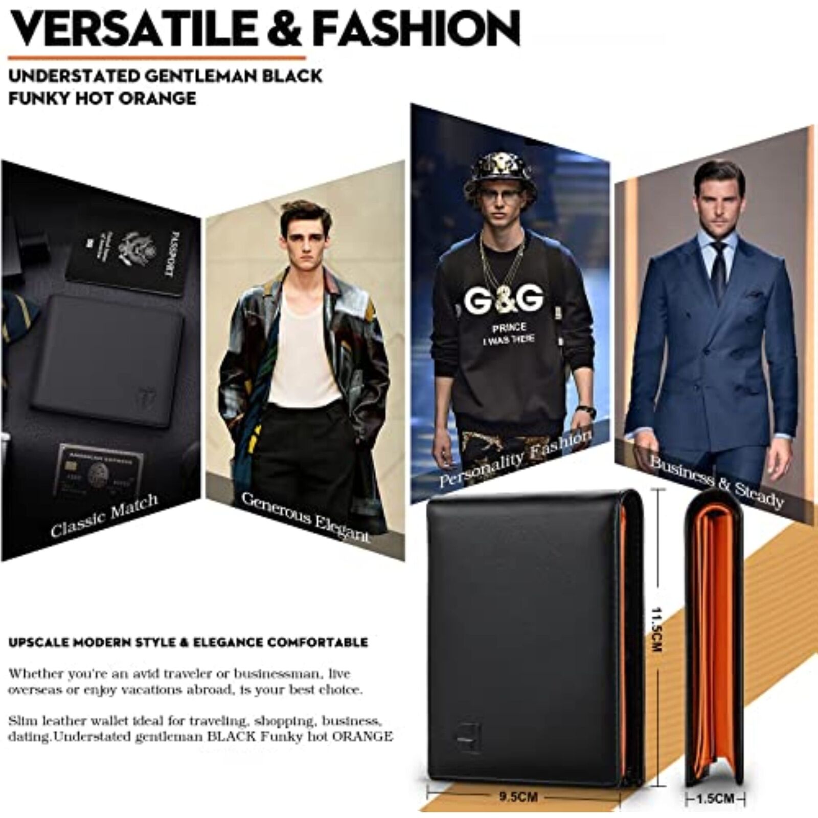 Geldbörsen Herren aus Echtem Leder RFID-Schutz Portmonaise, Geldbeutel M