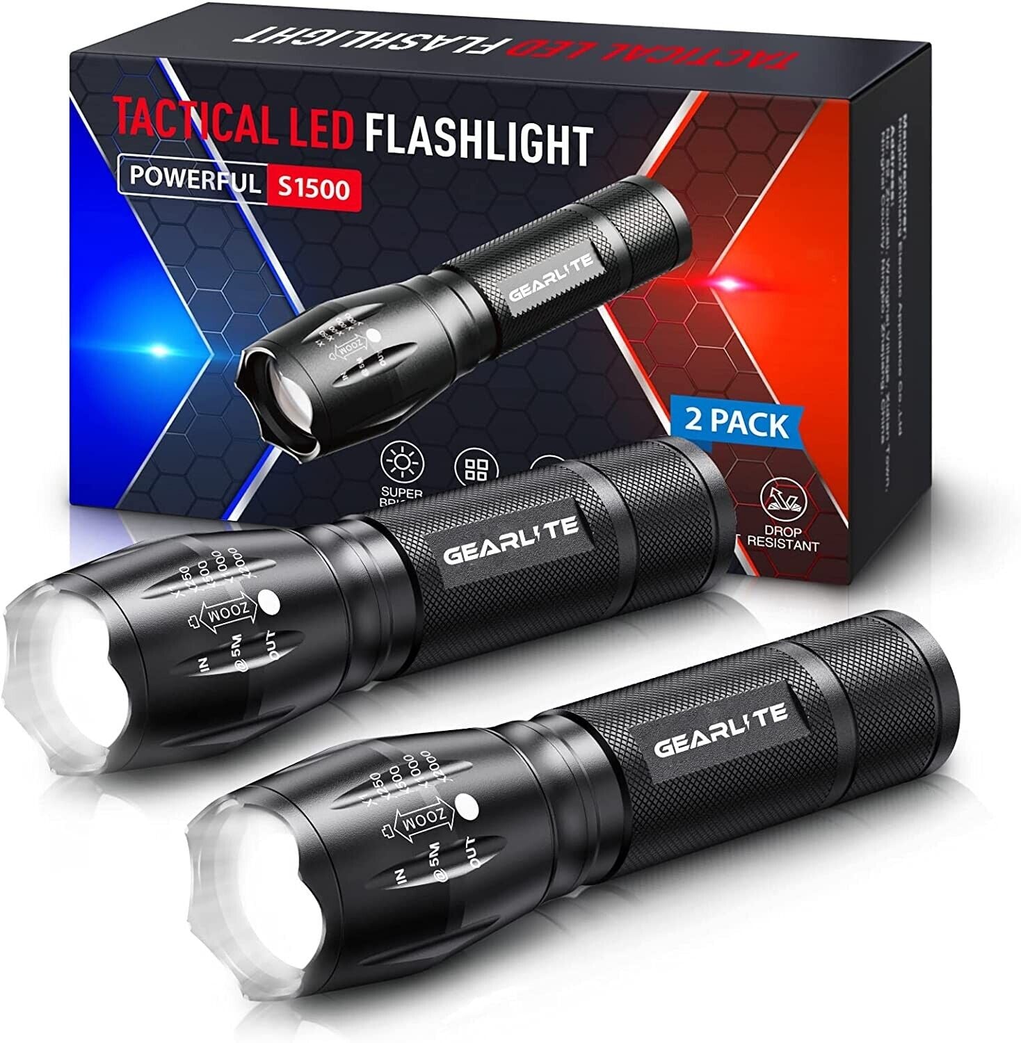 2x Taschenlampe LED Extrem Hell 2 Aluminium 2000 Lumen LED Licht Camping Lampe
