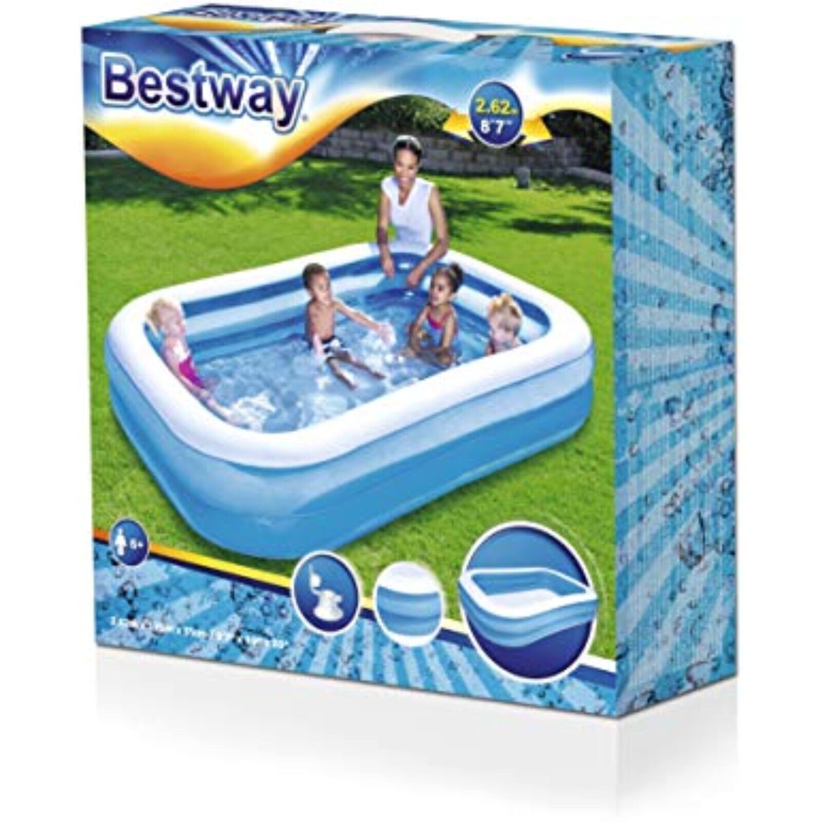 Bestway Family Pool 262x175x51cm Planschbecken Swimmingpool Kinderpool neu