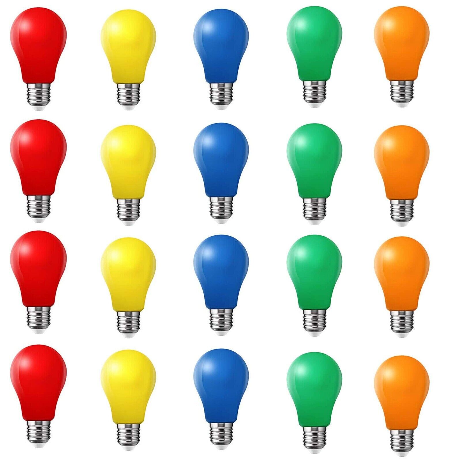 20x colored LED bulbs pear shape 3W E27 mixed colored light bulbs V2