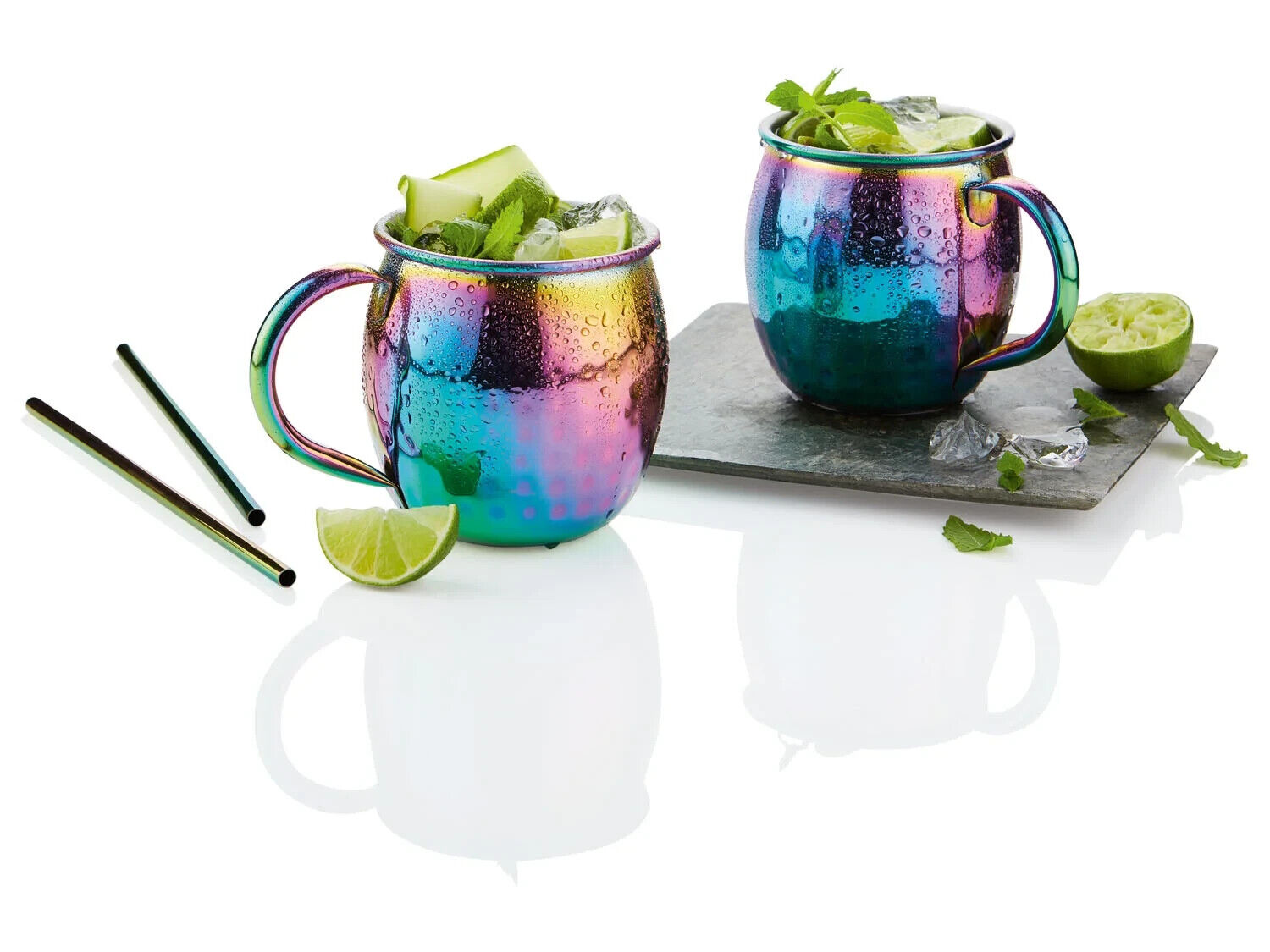 Mug set, 4-piece handle drinks classic made of stainless steel mug