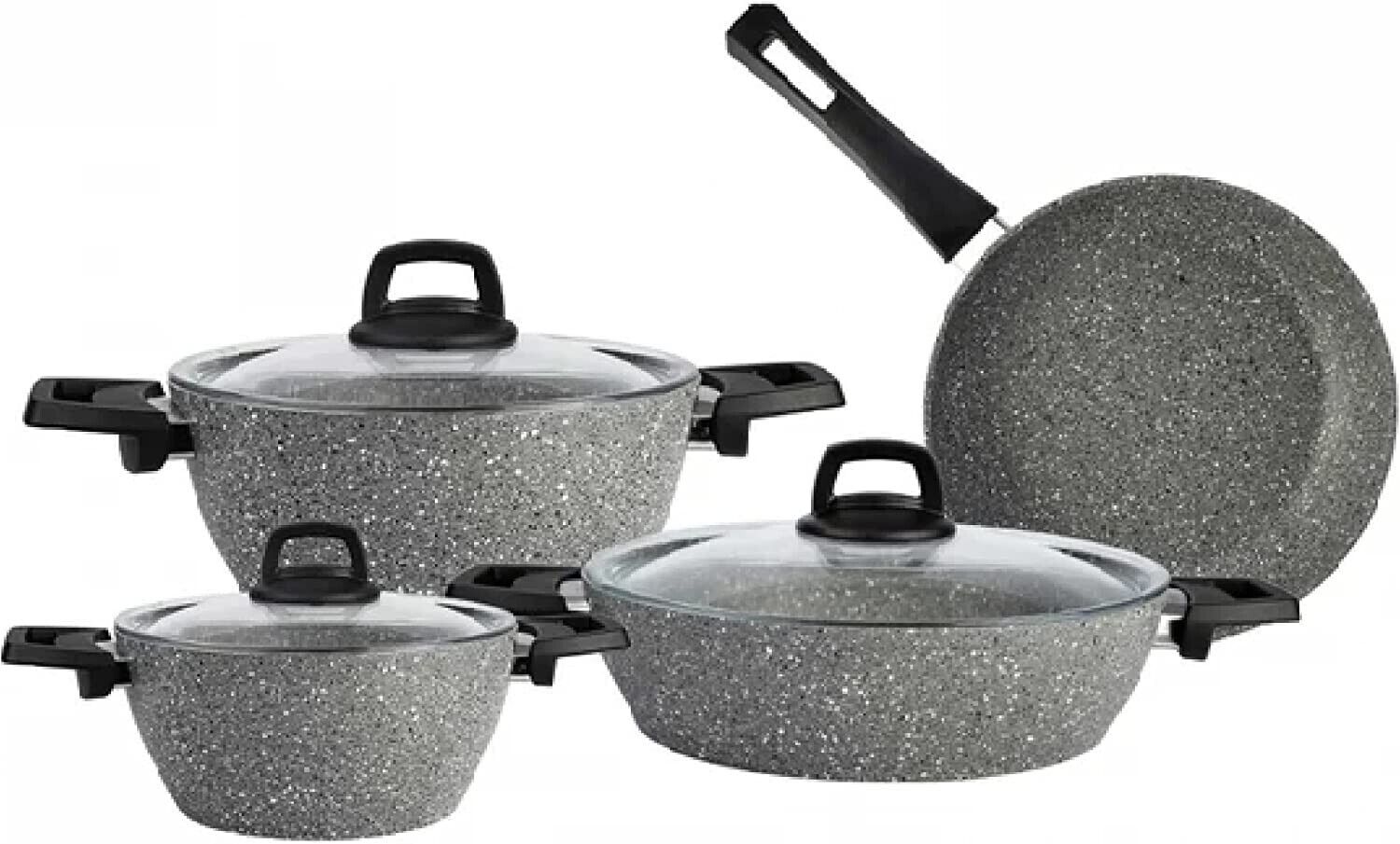 KARACA Gris Bio Granite 7-piece pot/pan set, non-stick coating NEW