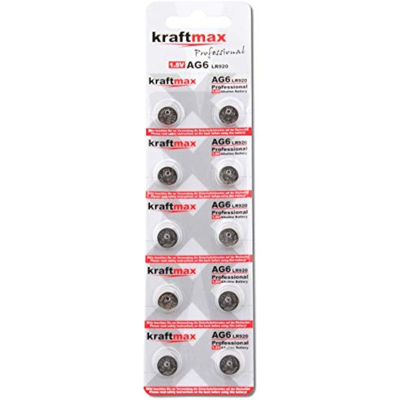 10x Kraftmax AG6 371 Knopfzellen Uhrenbatterien LR69 Hochleistungs Batterien neu