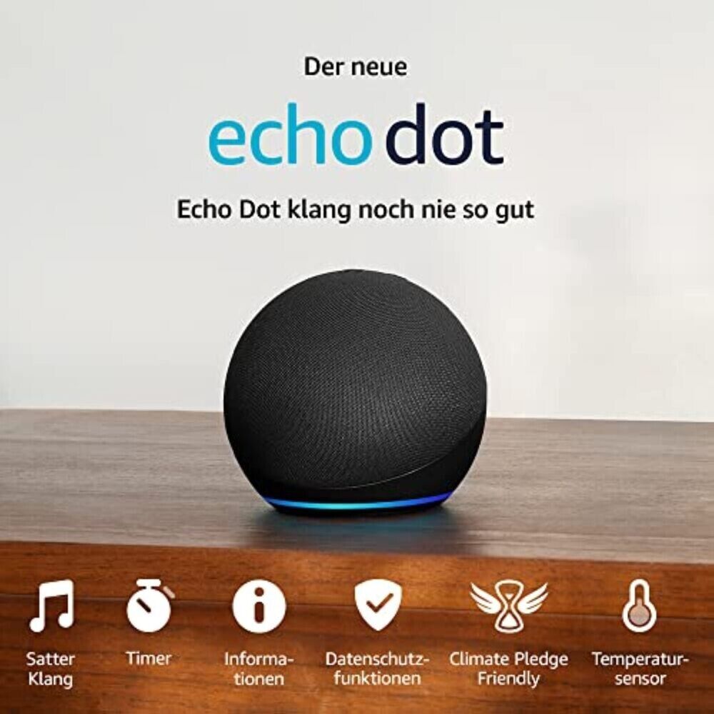 Amazon Echo Dot 5. Generation mit Alexa - Schwarz Smart Lautsprecher