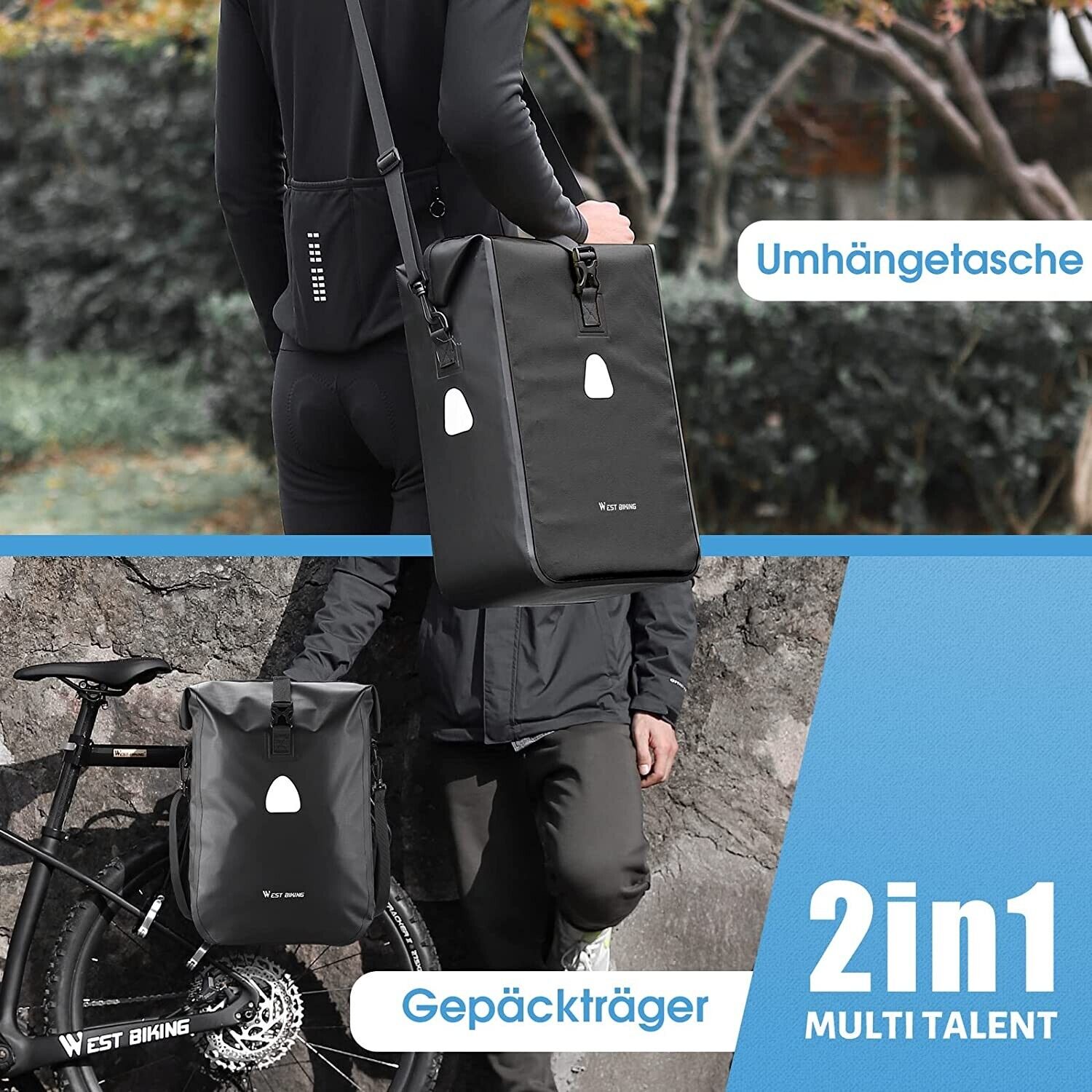 Bicycle bag waterproof single 18 liters wire black bicycle bag bike case