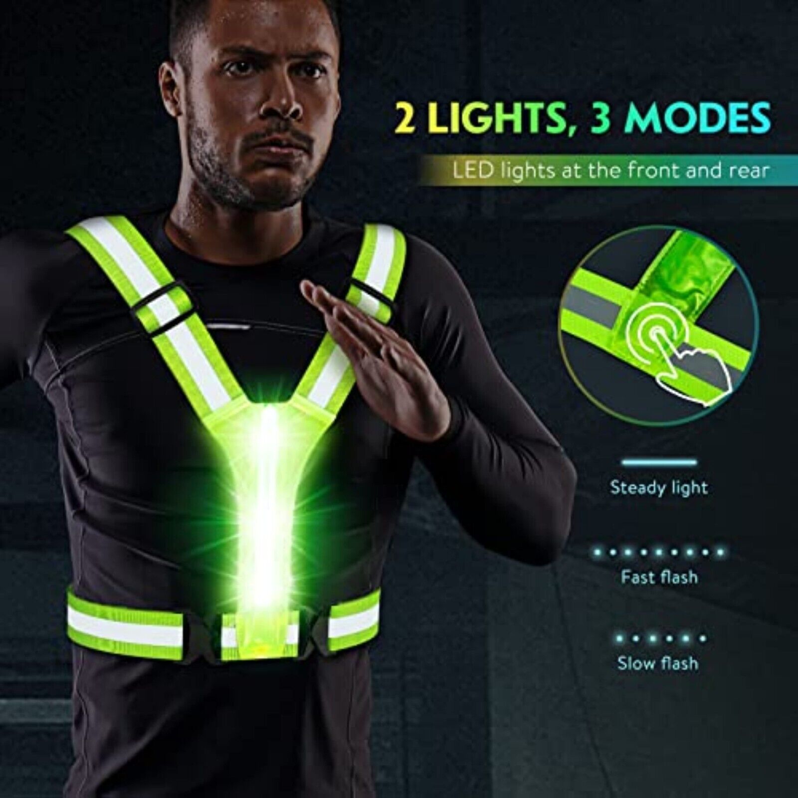 USB warning vest bicycle motorcycle reflector safety vest sport luminous vest west