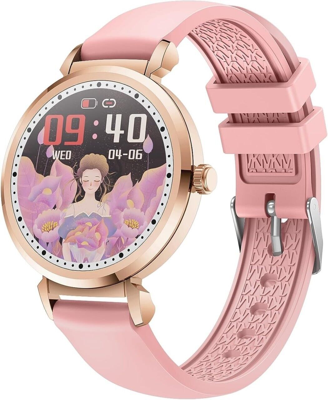 SmartWatch, Fitnessuhr Damen DIY 1.09" Touchs Bildschirm SpO2, IP68 Wasserdicht