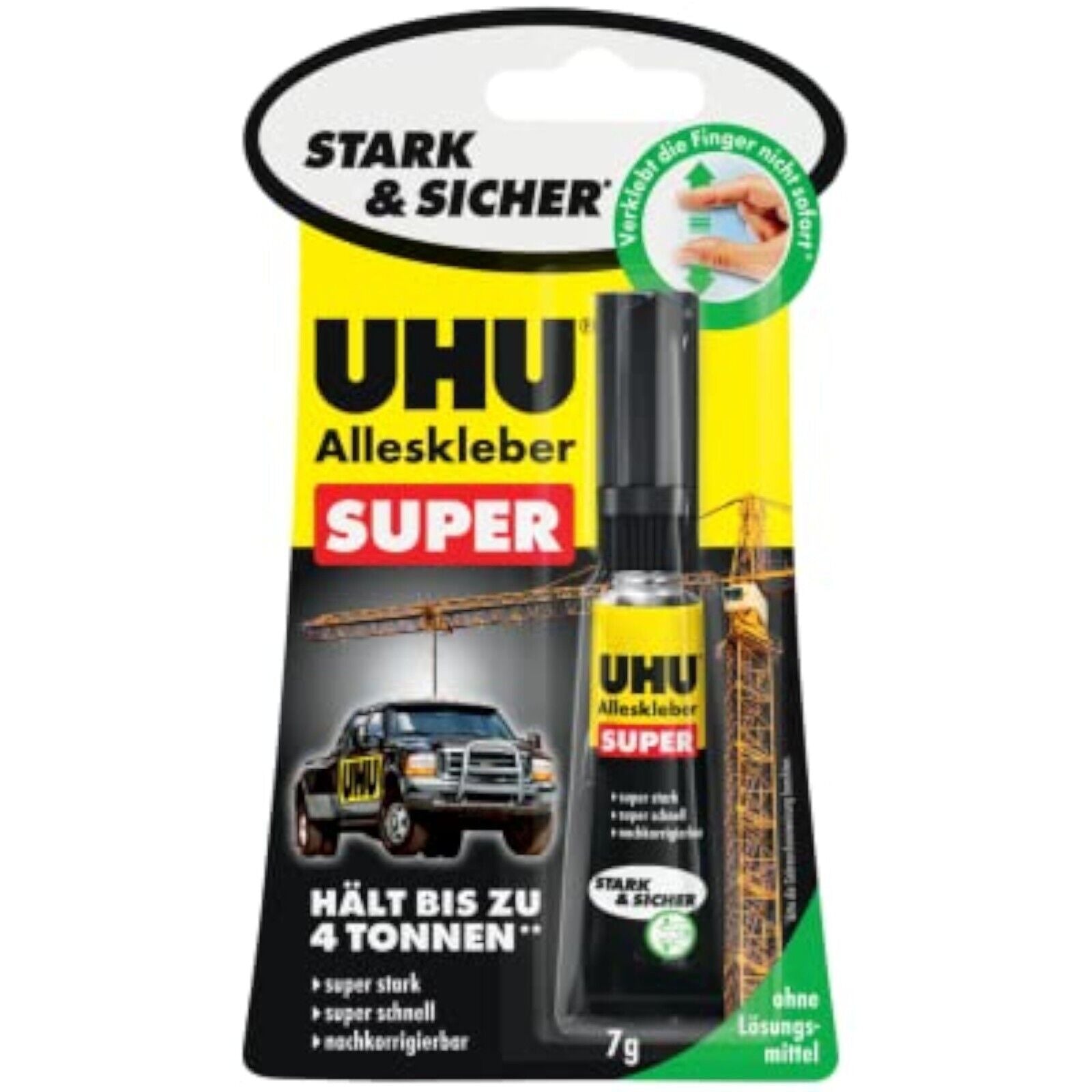 UHU Alleskleber Super Tube, Super starker und super schneller Alleskleber, 7 g
