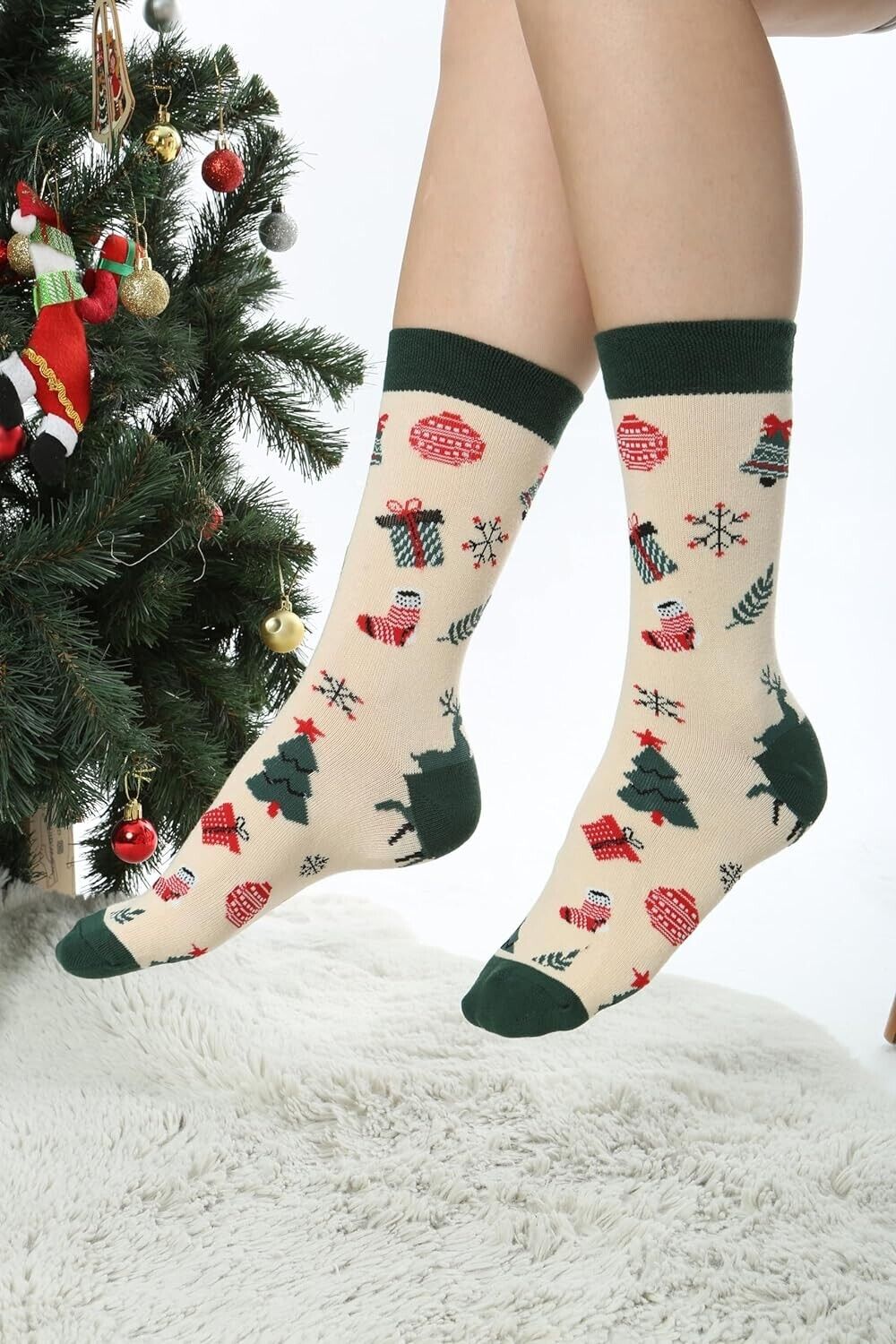 Weihnachtsgeschenk Weihnachtssocken Weihnachten Socken Weich Bequem Christmas V2