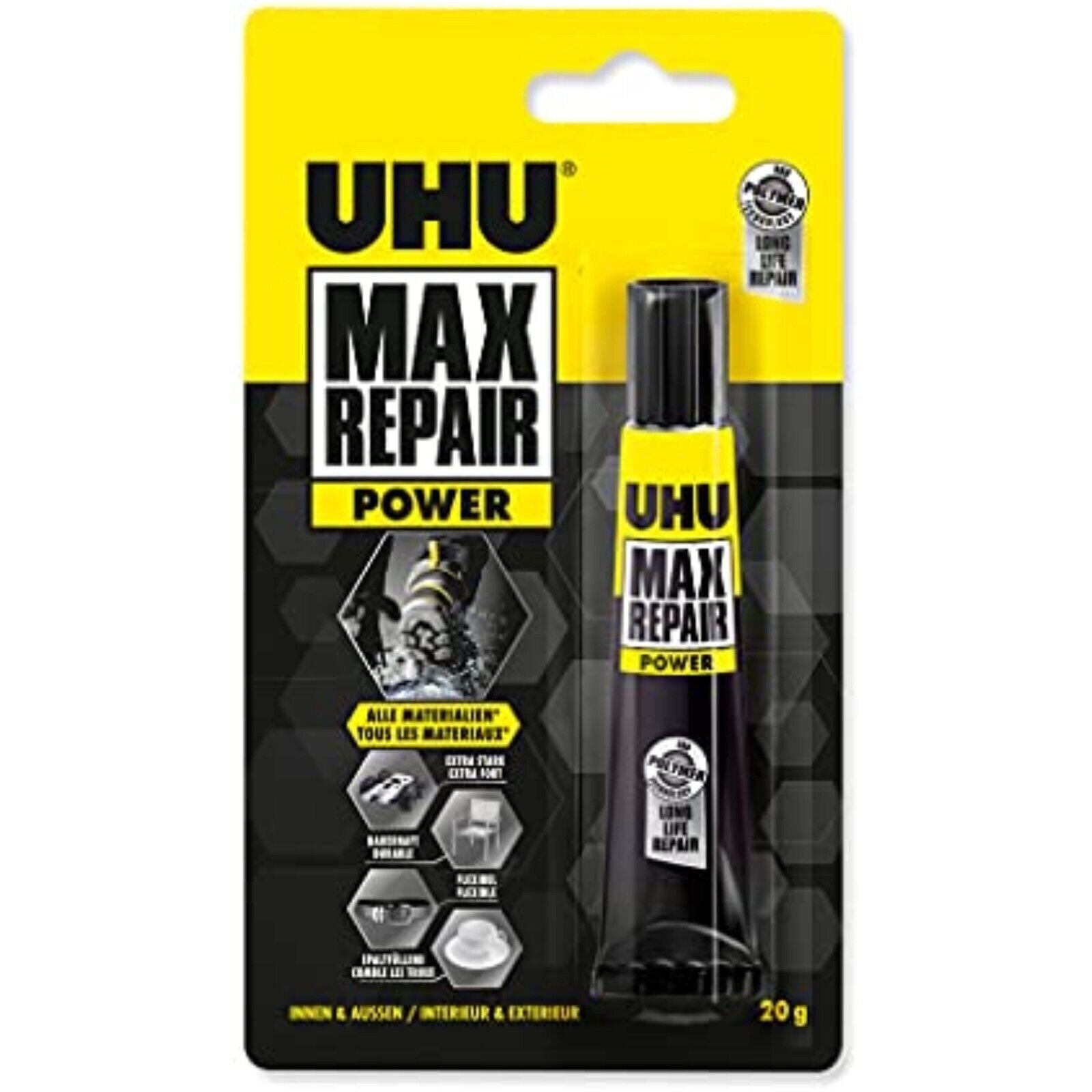 UHU Max Repair Extreme – Starker Reparaturkleber Transparent, Wasserfest & Flexibel