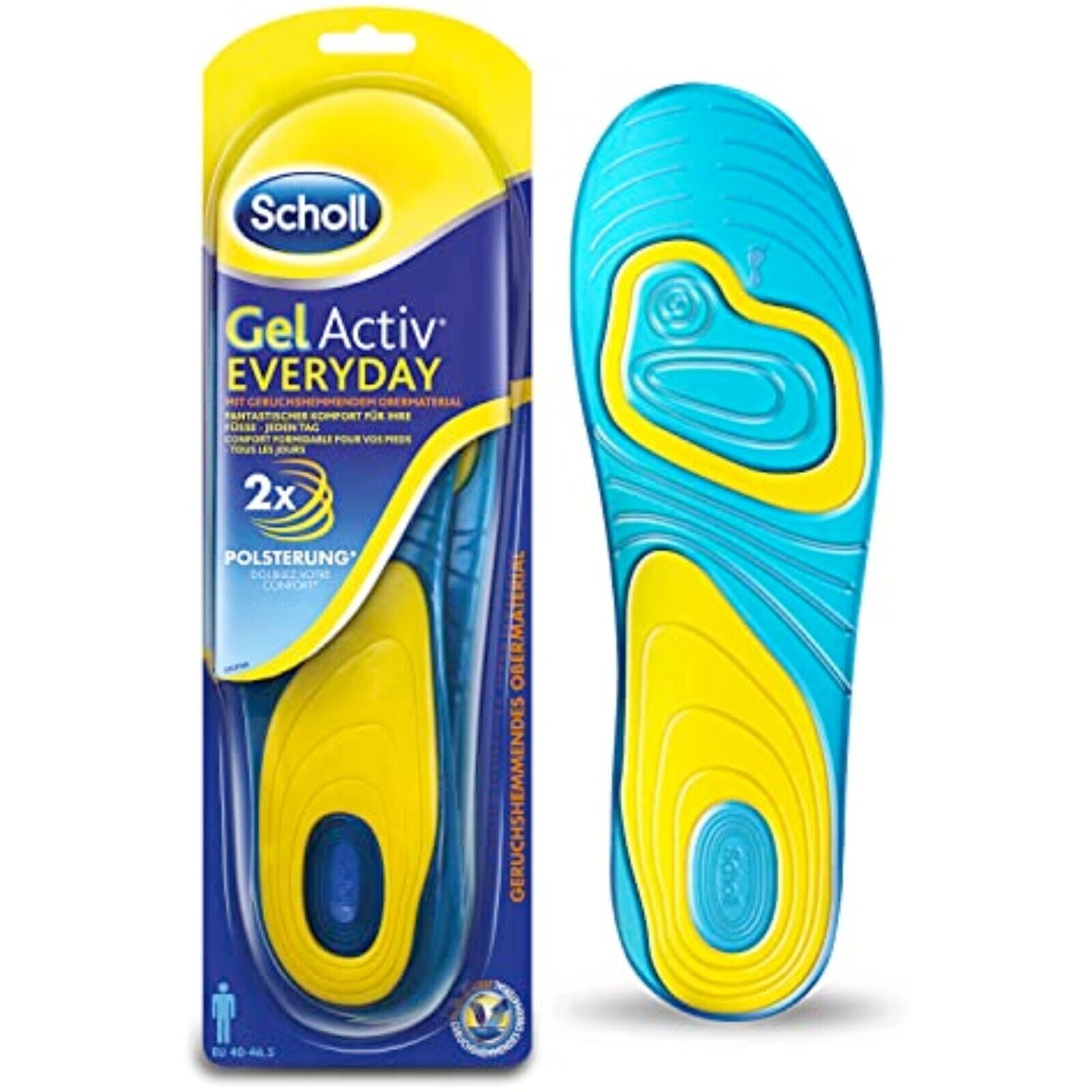 Scholl GelActiv Work Einlegesohlen Herren 40.5–46 – Ganztägiger Komfort & Stoßdämpfung mit GelWave-Technologie