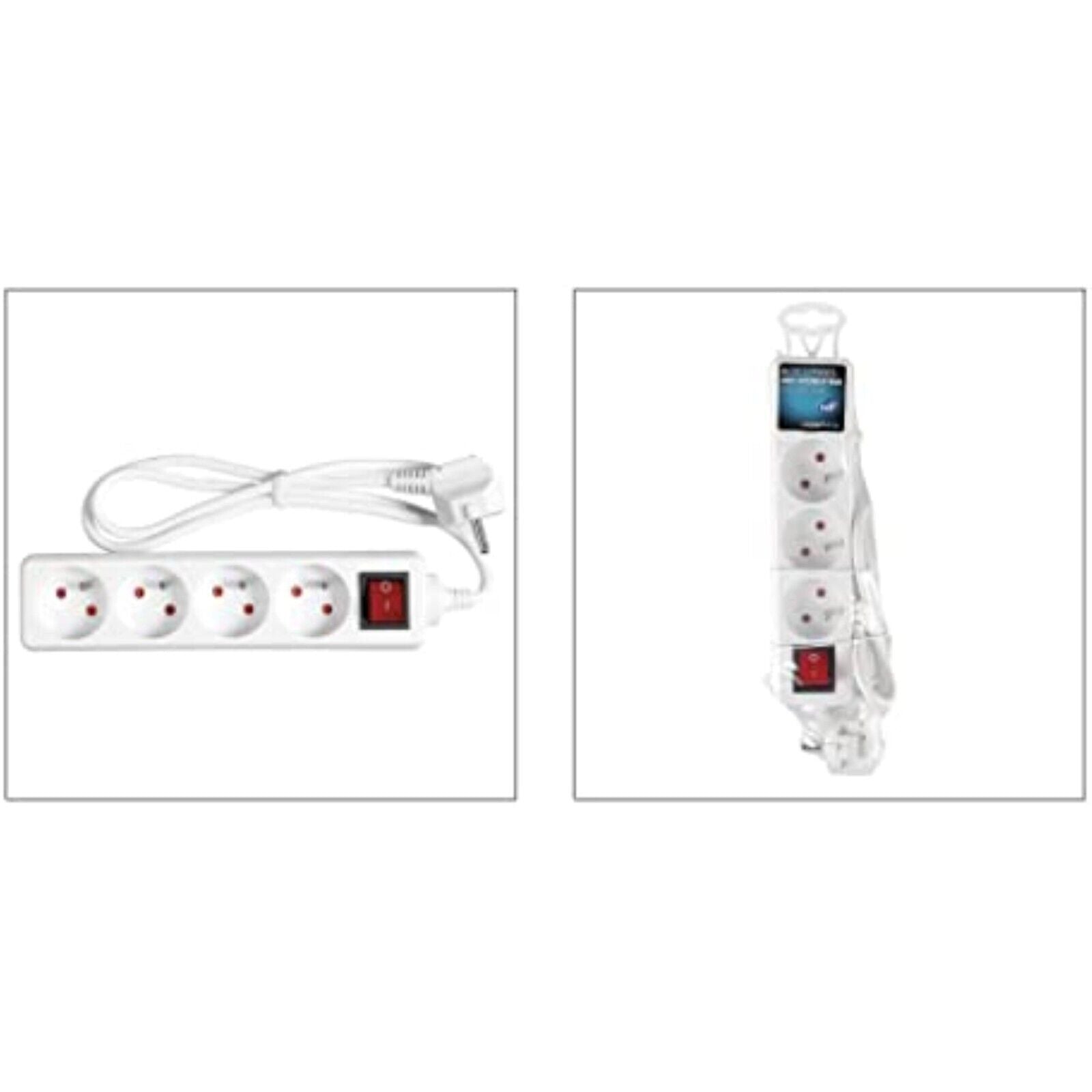 4-way power strip table socket with switch white and switch new