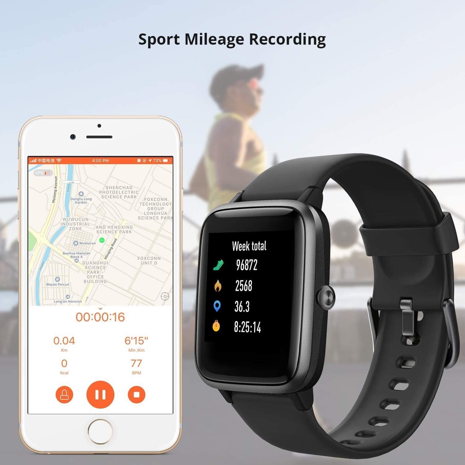 Smart Watch Fitness Tracker Herren Damen, Bluetooth Pulsmesser Wasserdicht HD