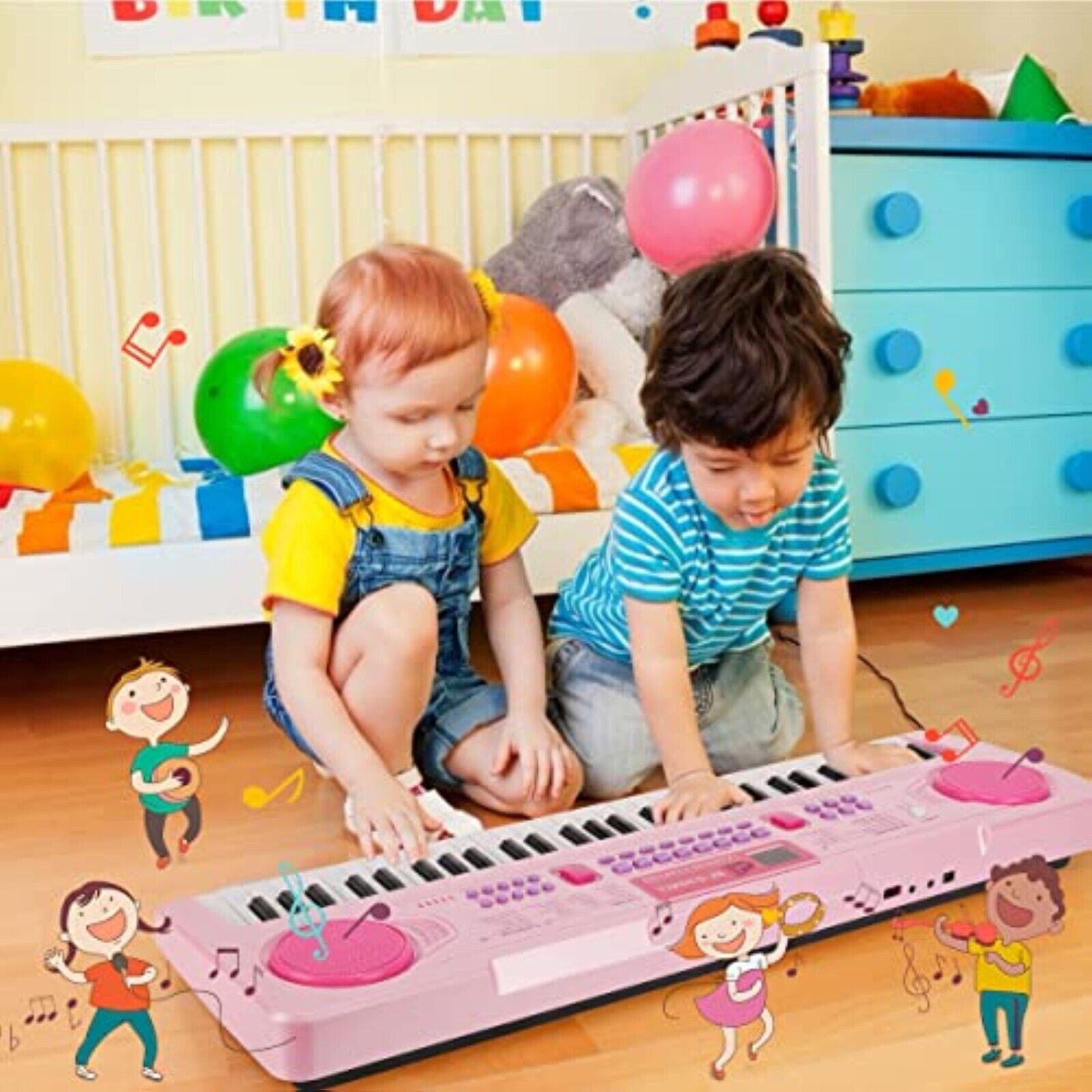 Innedu Digital Kinder Piano Keyboard,Brighten Teaching 61 Tasten Piano Spielzeug