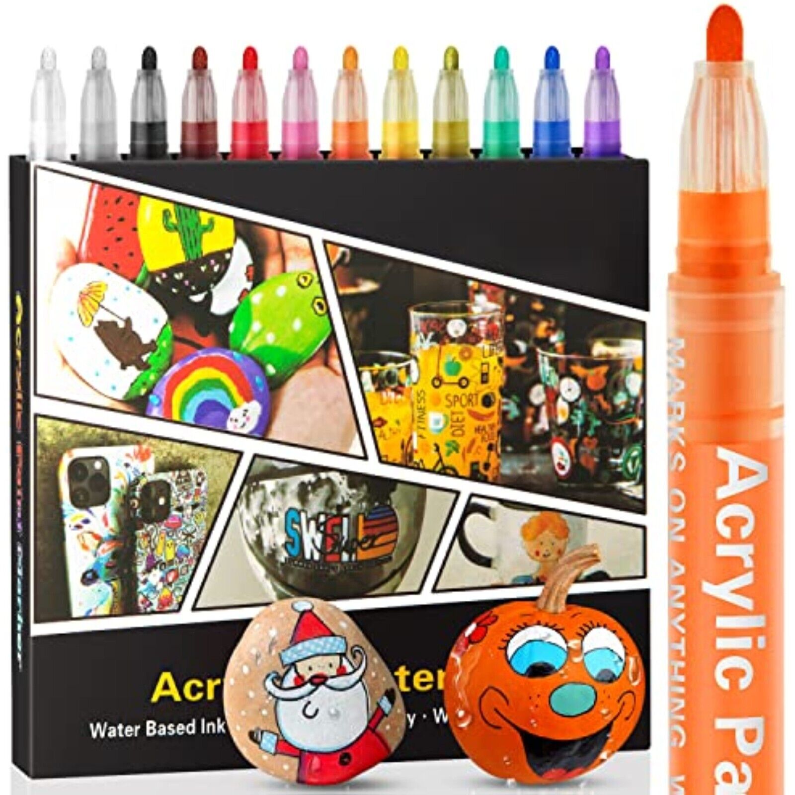 Acrylstifte Set Marker Acrylic Pen Stoff Stifte Acrylfarben Steine Holz Papier