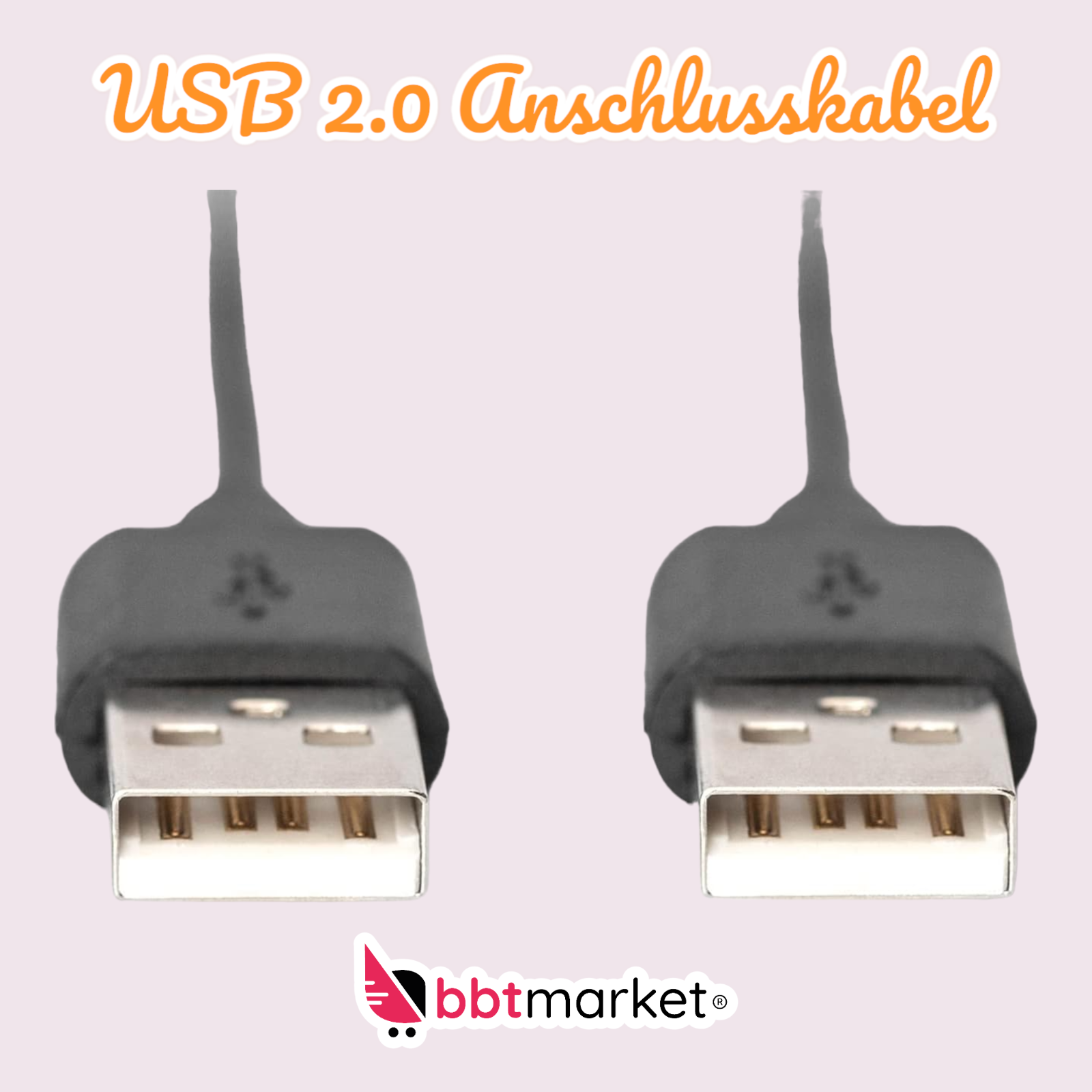 DIGITUS USB 2.0 connection cable-1.8m-USB A to USB A (M)-480 Mbit/s-Compatible