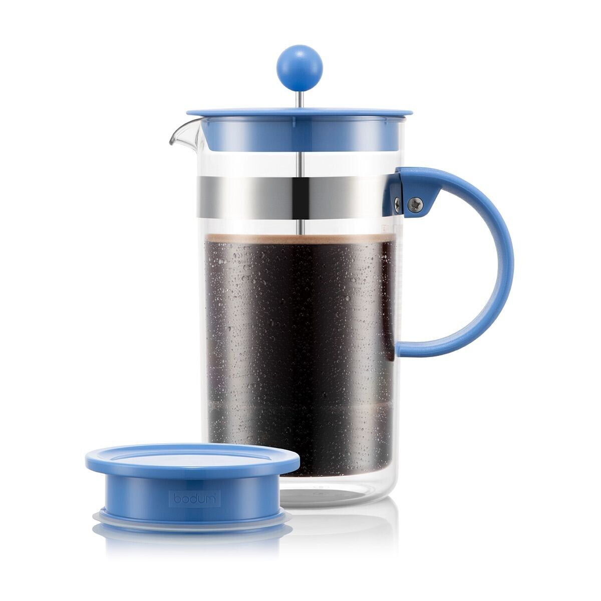 Coffee press, double-walled, 8 cups, 1.0 L, with additional cooling lid, new