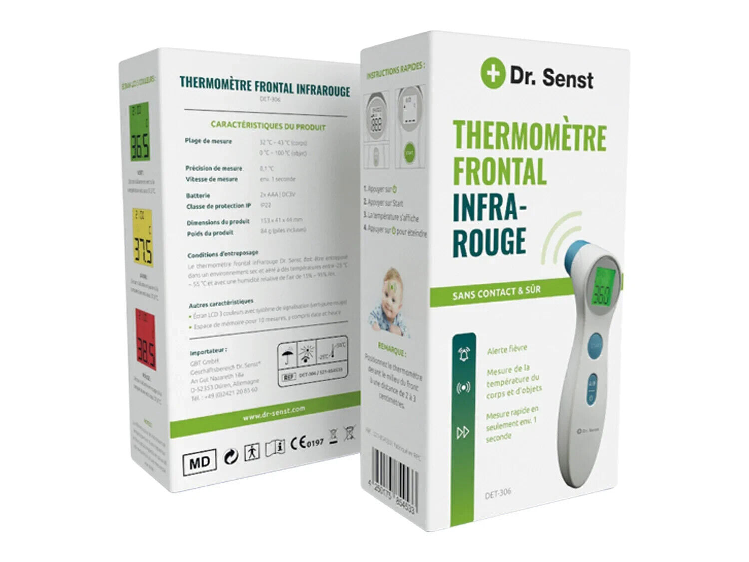 Digital Thermometer Infrared LCD Thermometer Forehead Thermometer Contactless
